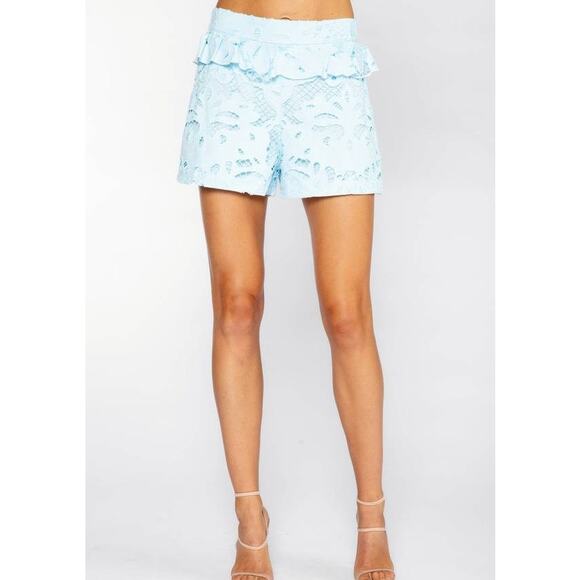 S'edge Azalea Eyelet Lace SHORTS Sky Light Blue Lined Medium M NEW NWT - Picture 1 of 6